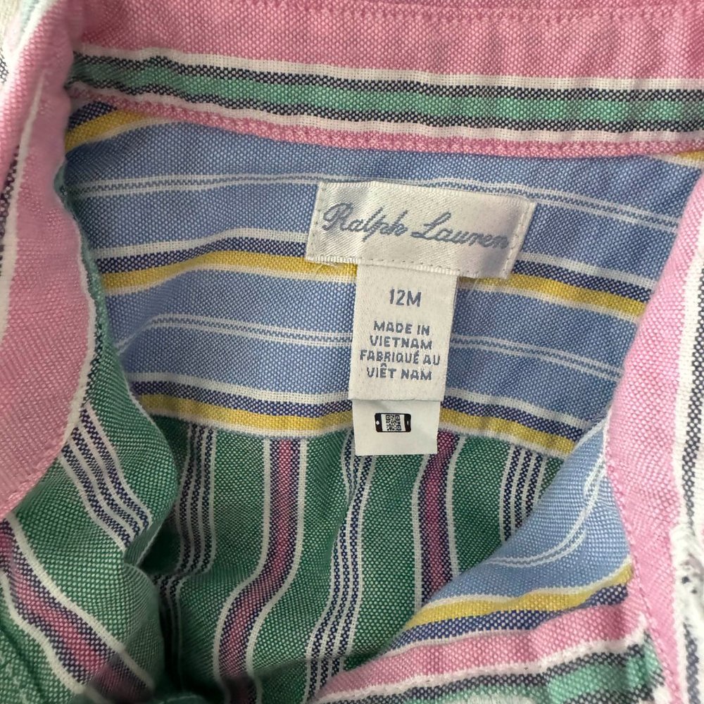 [NWOT] Polo Ralph Lauren Belted Cotton Oxford Fun Shirtdress - Size 12 Months - Picture 8 of 9